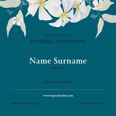 Free Funeral Invitation Templates