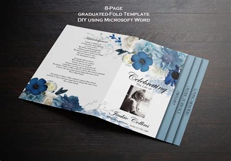 Free Funeral Program Templates with Graduated Fold Design