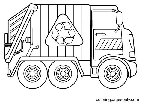 Free Garbage Truck Coloring Page