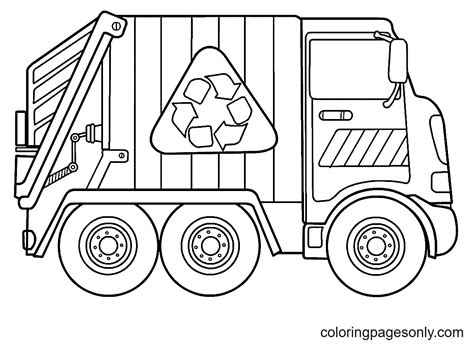 Free Garbage Truck Coloring Pages for Kids