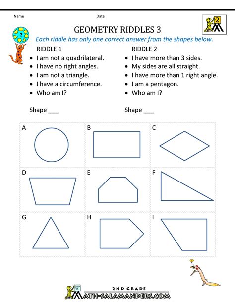 Free geometry worksheets