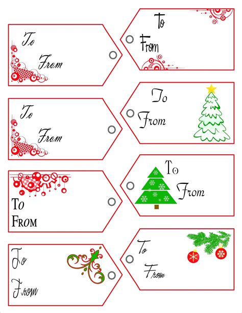 Free Gift Tag Templates in Word