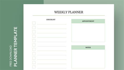 Free Google Docs Planner Template