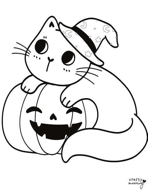 Free Halloween cat coloring pages to print