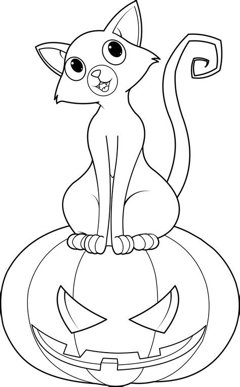 Free Halloween cat coloring pages gallery