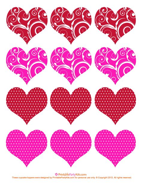 Free heart template printable decorations