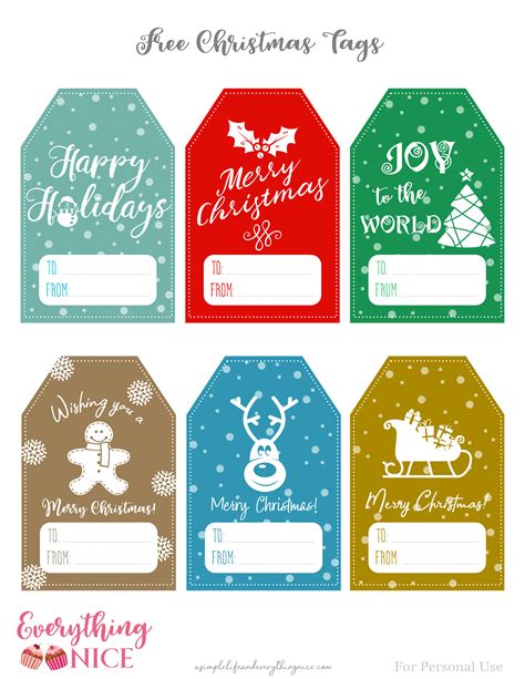 Free Holiday Tags