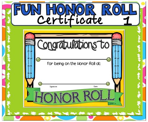 Free Honor Roll Certificates