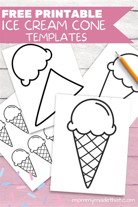 Free Ice Cream Cone Template Printable Designs for Businesses