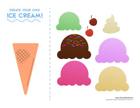 Free Ice Cream Cone Template Printable Designs for DIY Crafts