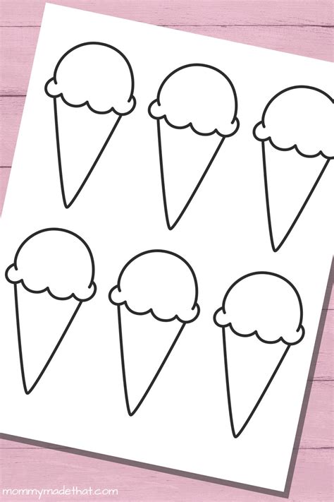 Free Ice Cream Cone Template Printable Designs for Parties