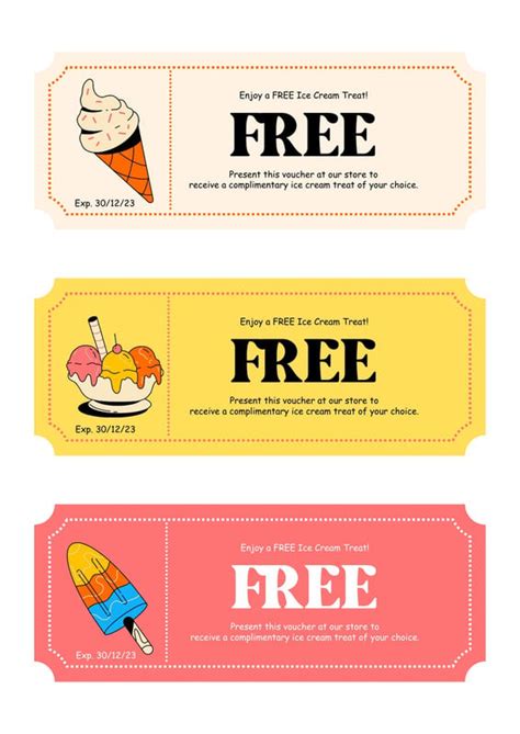 Free Ice Cream Coupon Template