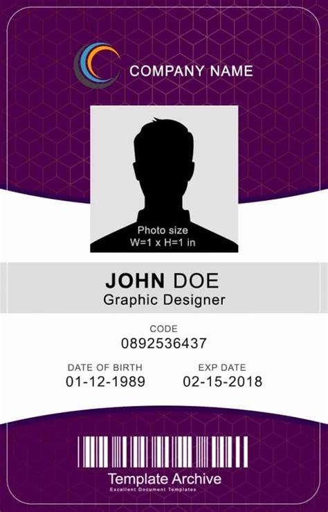 Free ID badge template download