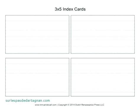 Image of free index card template