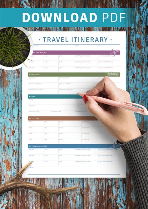 Free Itinerary Template Download