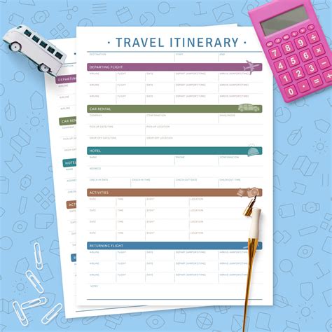 Free Itinerary Template