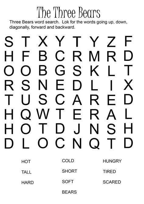 Free Large Print Word Search Printables