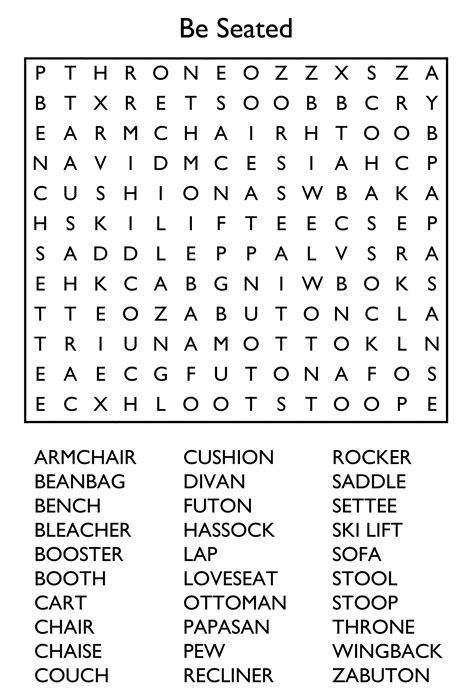 5 Free Large Print Word Search Printables