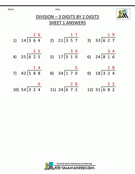 Free Long Division Worksheets