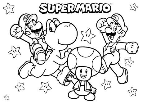 Free Mario coloring pages for preschoolers