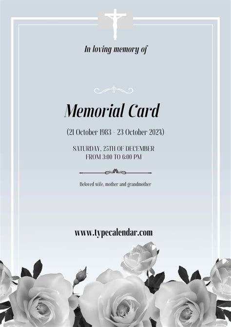 Free Memorial Card Templates