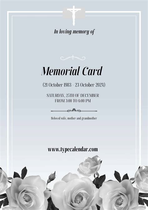 Free Memorial Card Templates Download