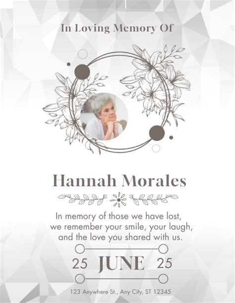 Free Memorial Service Flyer Template