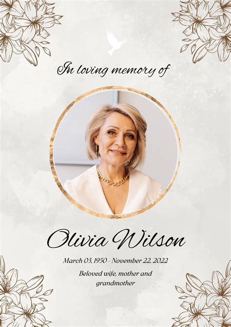 Free Memorial Service Template Design