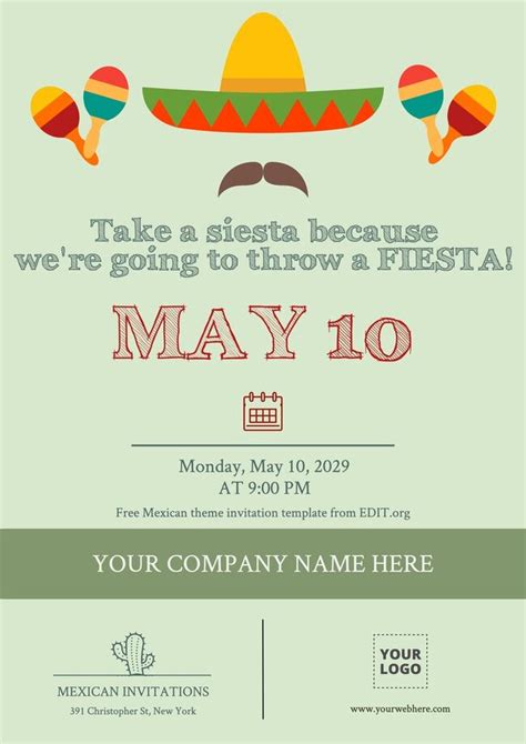 Collection of free Mexican-themed invitation templates