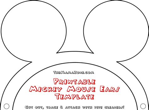 Free Mickey Mouse Ear Template Printable