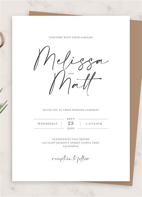 Free Minimalist Wedding Invitation Templates