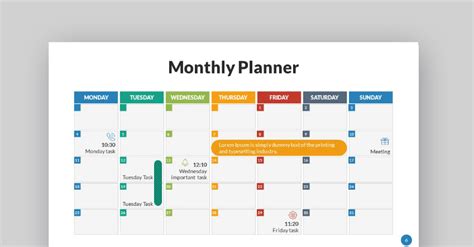 Free Monthly Calendar Templates PowerPoint