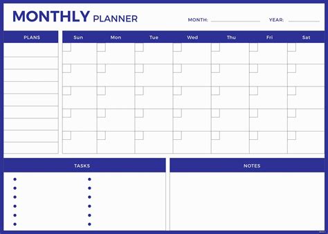 Free Monthly Planner Templates