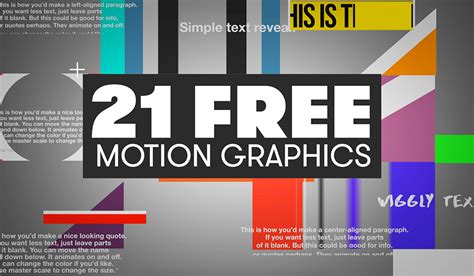 Free Motion Graphics Templates