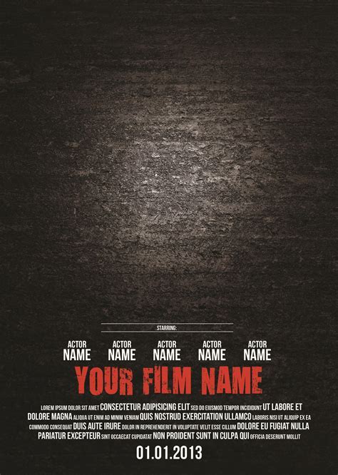 A minimalist movie poster template with a simple font and a focus on the movie title.