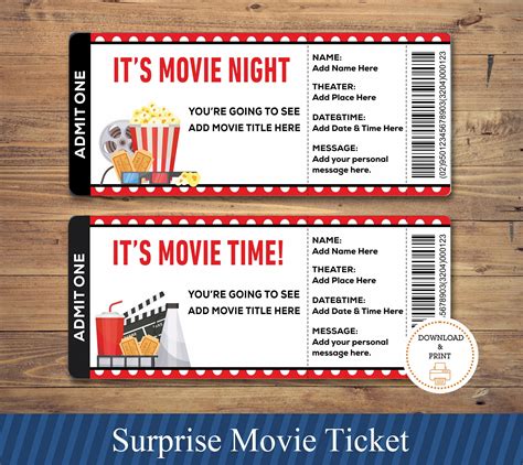 Free Movie Ticket Template Printable