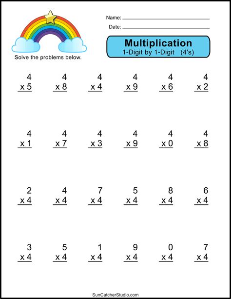 Free Multiplication Printable Sheets