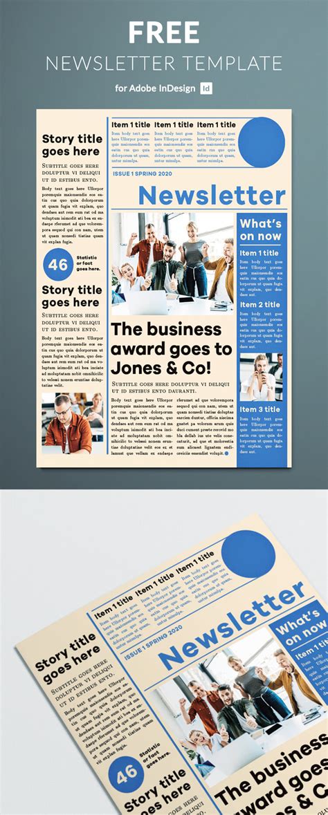 Free newsletter templates in InDesign