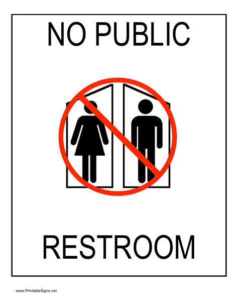 Free No Public Restroom Sign Templates