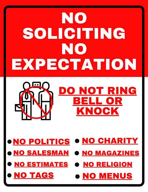 7 Free No Soliciting Sign Printables