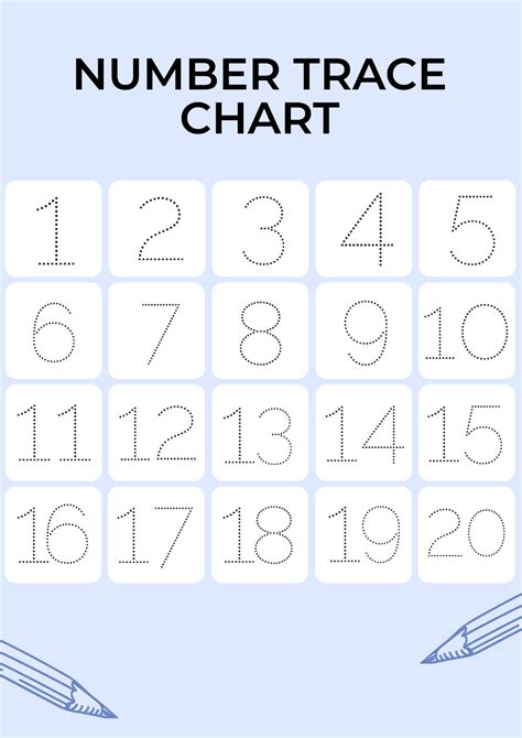 Free Number Chart Template for Kids