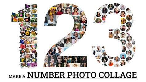 A screenshot of a free number photo collage template