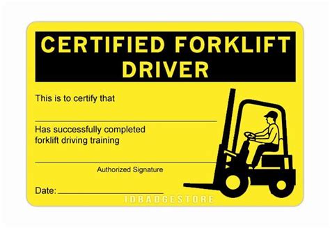 Free OSHA Forklift Certification Card Templates