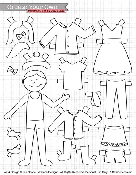 Free Paper Doll Templates For Kids