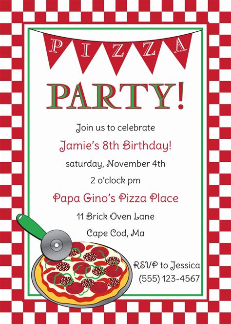 Free Pizza Party Invitation Templates