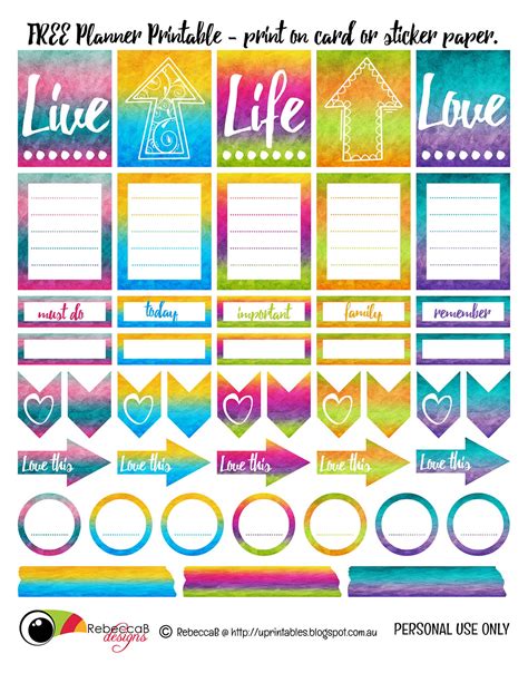 Abstract-patterned free planner stickers printable designs