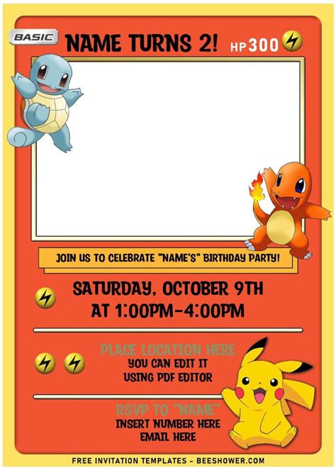 Where to Find Free Pokémon Birthday Invitation Templates