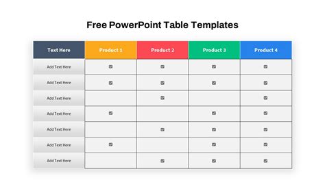 Free PowerPoint Table Templates