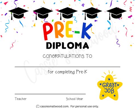 Free Pre K Graduation Certificate Printable