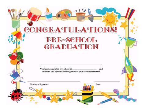 Free Pre K Graduation Certificate Templates